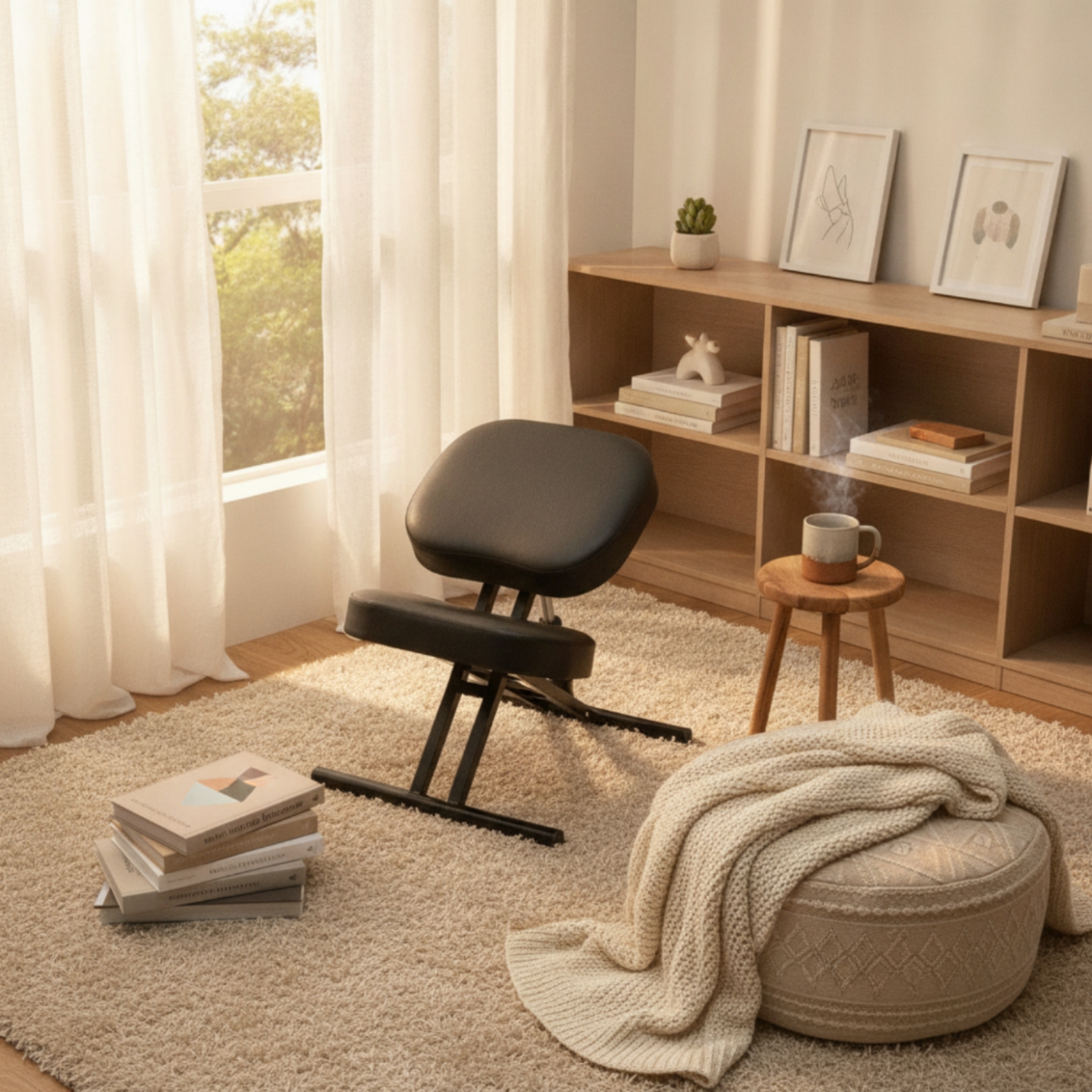 Furniture Chairs For Office - Kneeling Chair with Wheels Padded Kneeling
