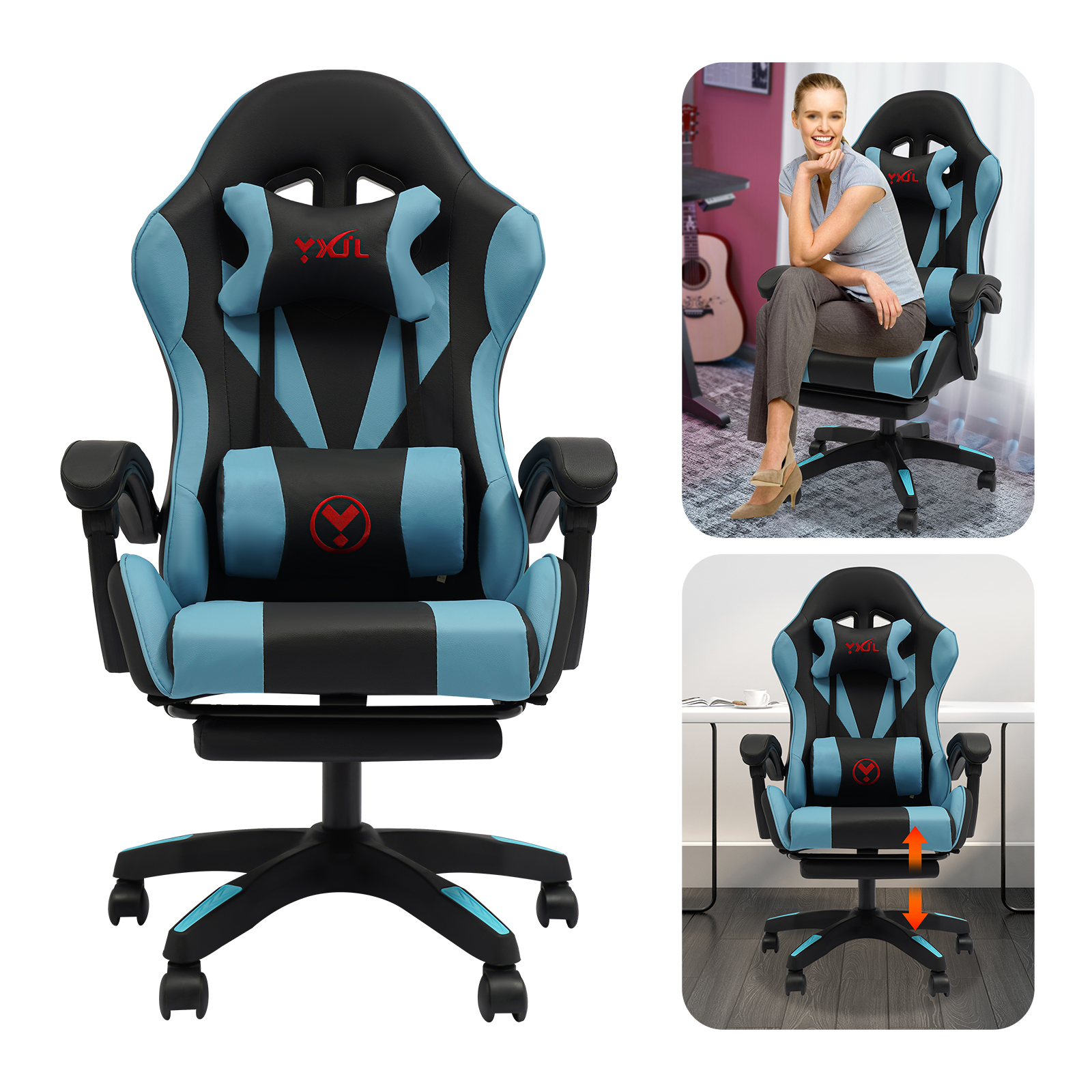 Furniture Chairs For Office - Ergonomic Racing Gaming Chair Adjustable Swivel