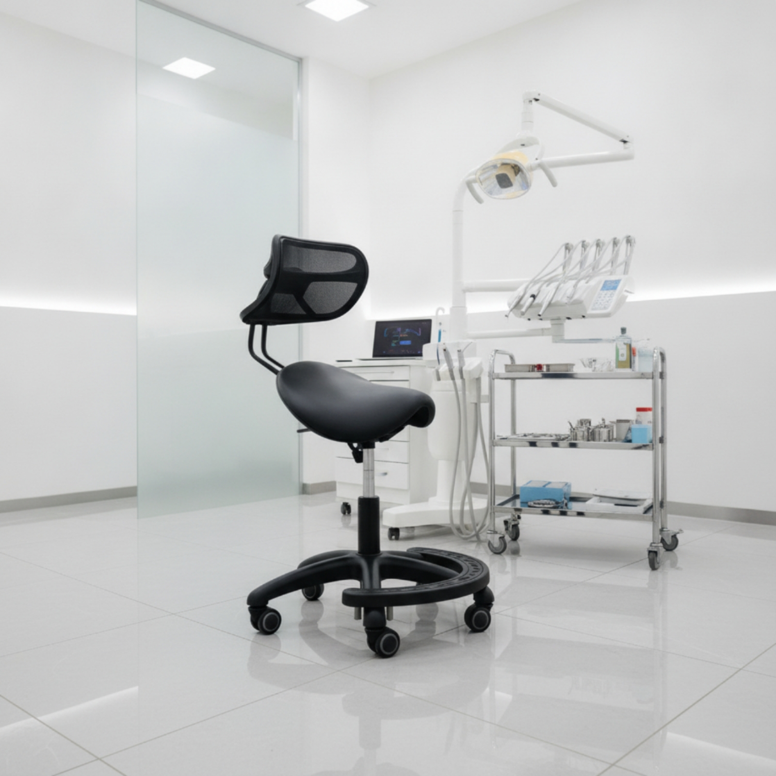 Furniture Chairs For Office - Saddle Stool with Wheels Ergonomic Saddle
