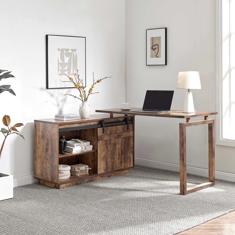 L-Shaped Desk with Credenza St - Office Furniture Credenza 리뷰 및 가격