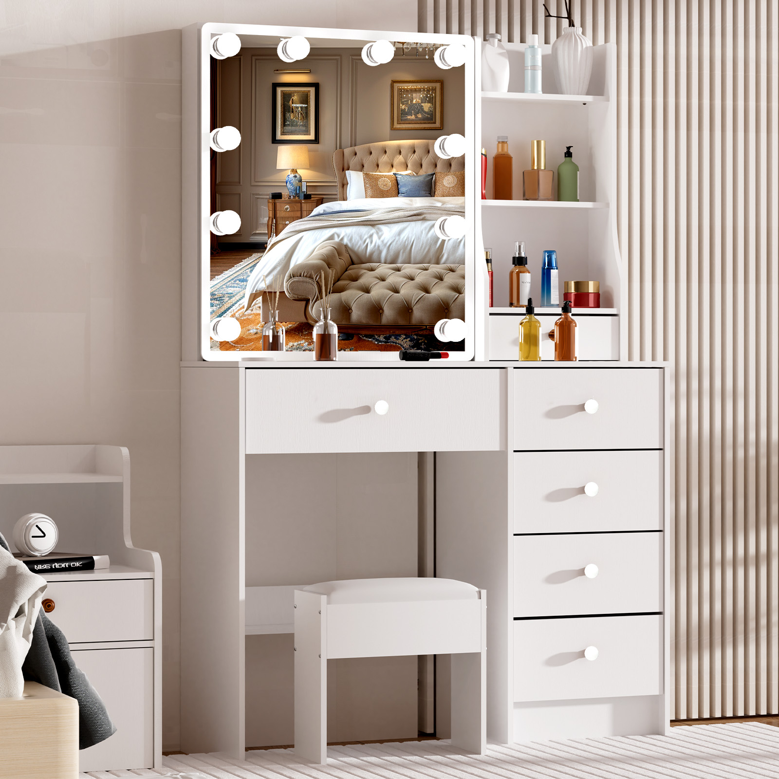 Modern White Makeup Vanity Des - Office Furniture Credenza 리뷰 및 가격