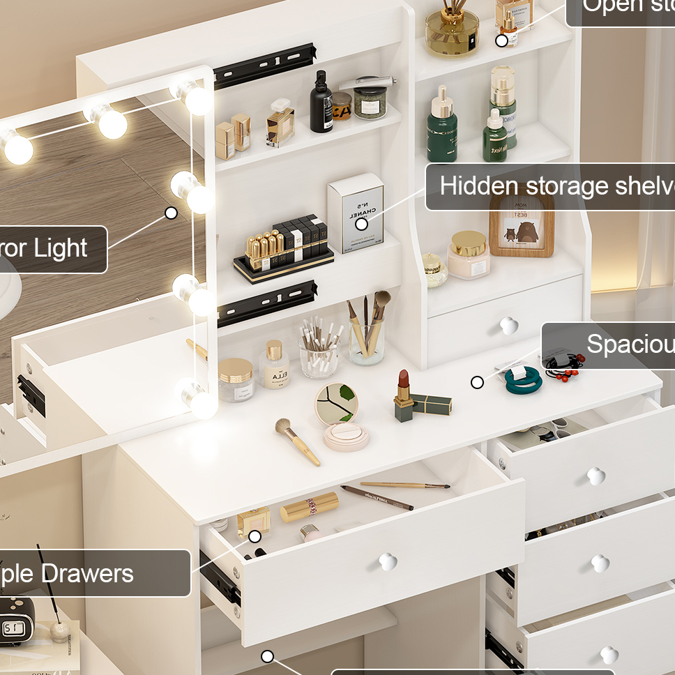 Modern White Makeup Vanity Des - Office Furniture Credenza 리뷰 및 가격