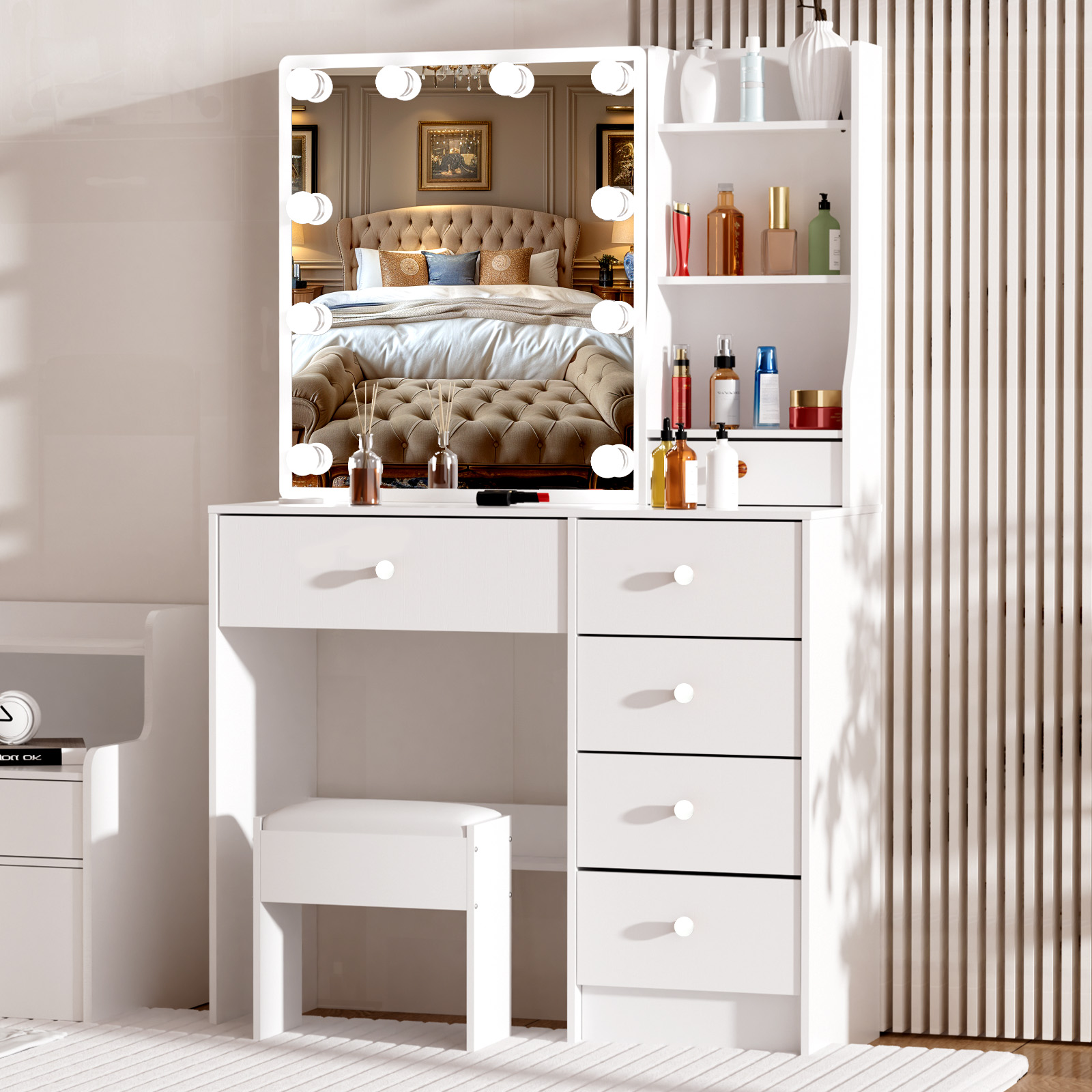 Modern White Makeup Vanity Des - Office Furniture Credenza 리뷰 및 가격
