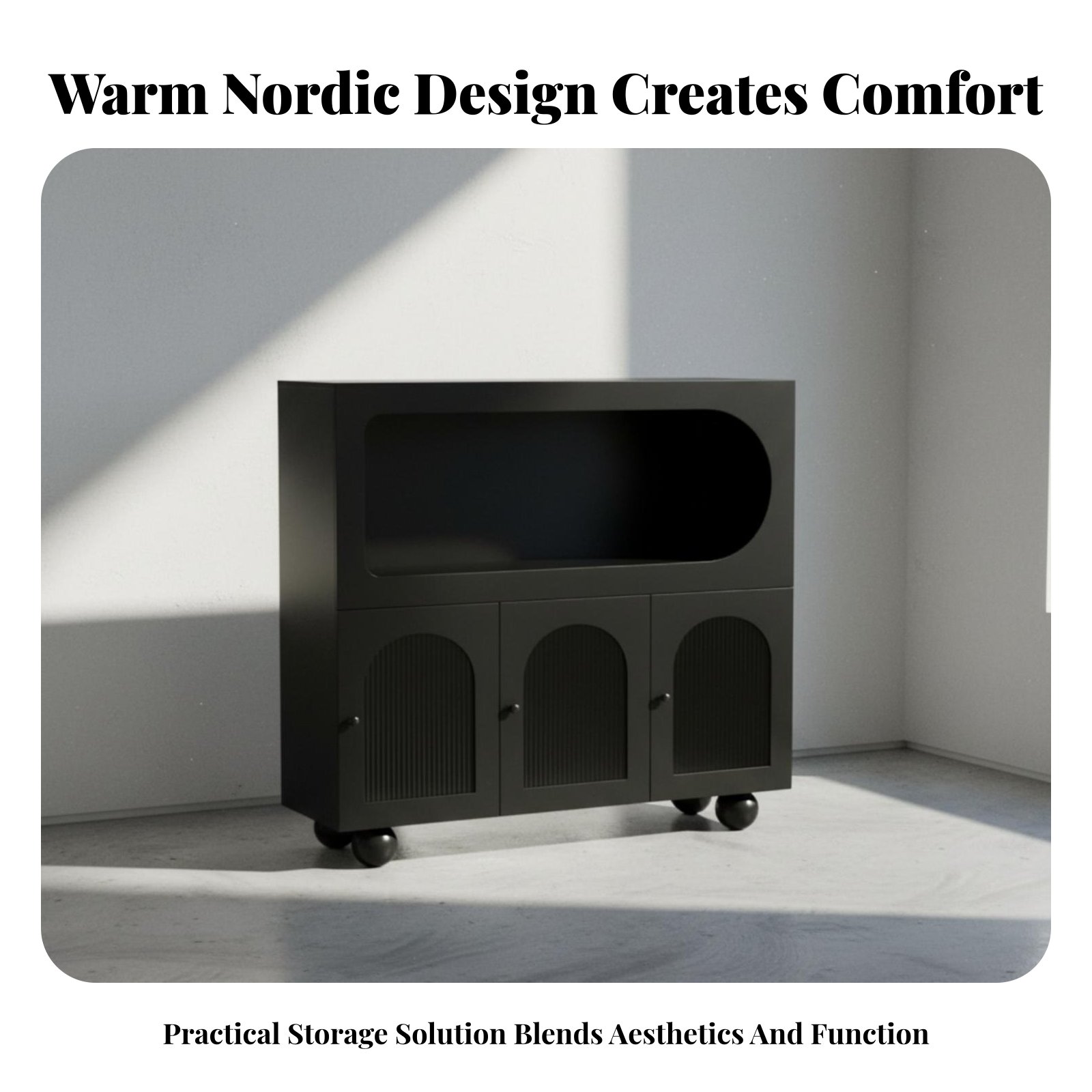 Fluted Door Credenza Multi-Fun - Office Furniture Credenza 리뷰 및 가격