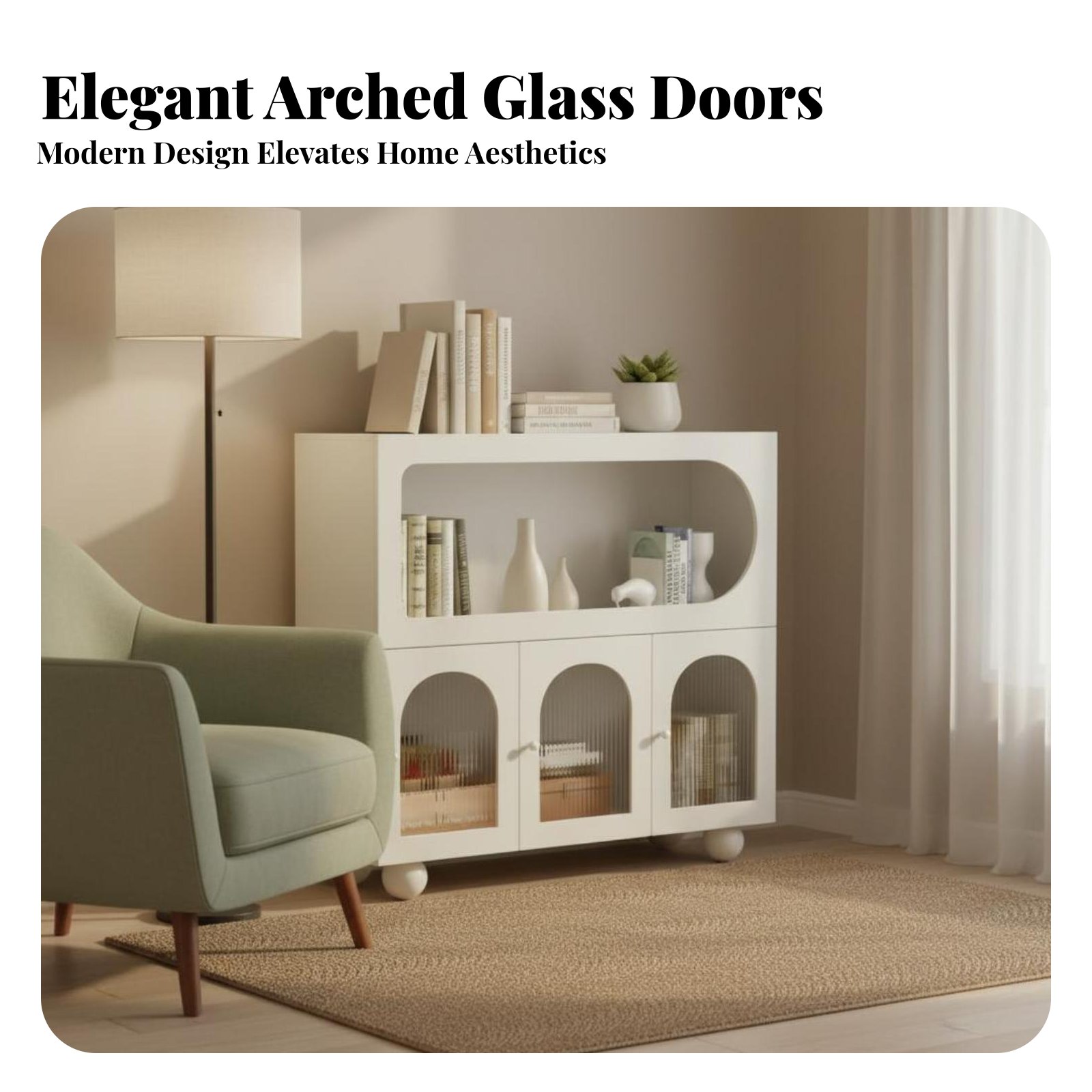 Fluted Door Credenza Multi-Fun - Office Furniture Credenza 리뷰 및 가격