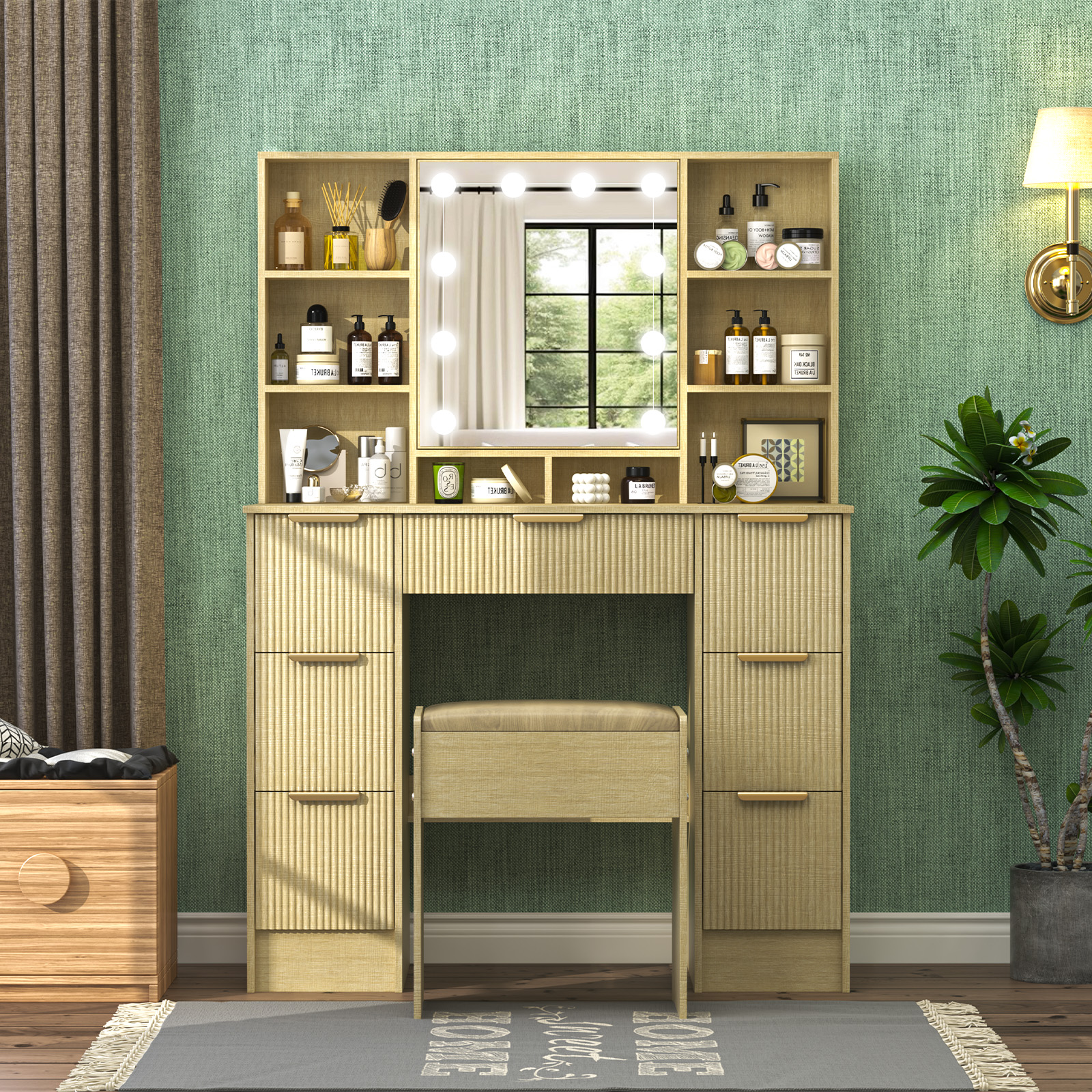 Makeup Vanity Desk with LED Li - Office Furniture Credenza 리뷰 및 가격
