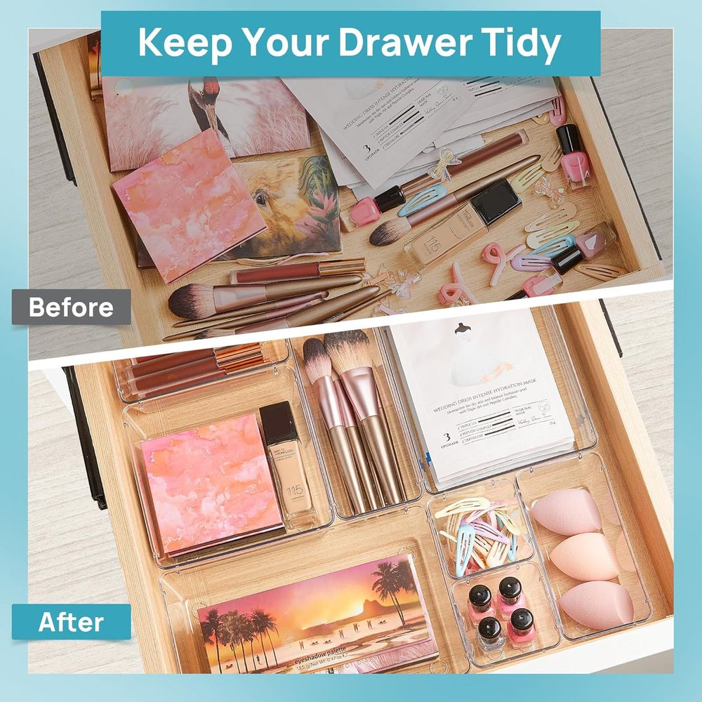 25 PCS Clear Plastic Drawer Or - Drawer Organizer Tray 리뷰 및 가격