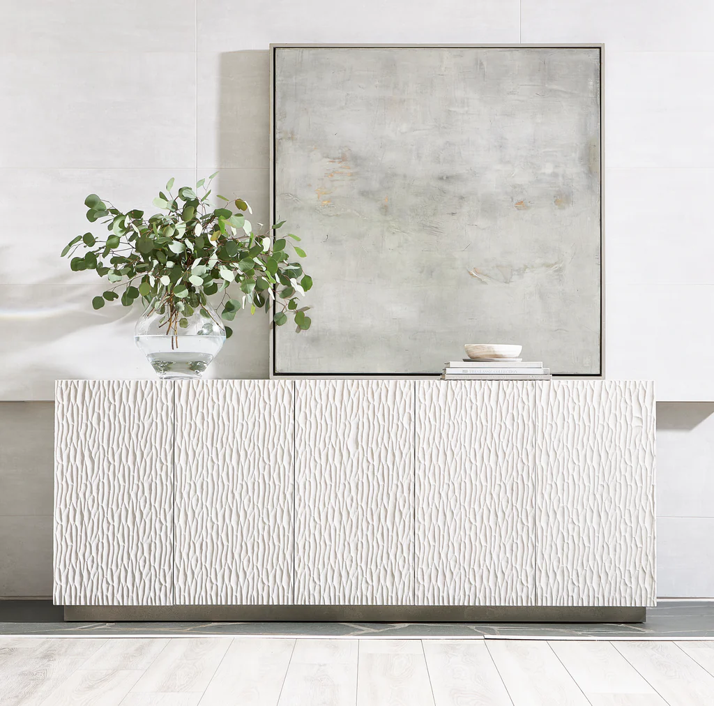^Modern White Wavy Textured TV - Office Furniture Credenza 리뷰 및 가격