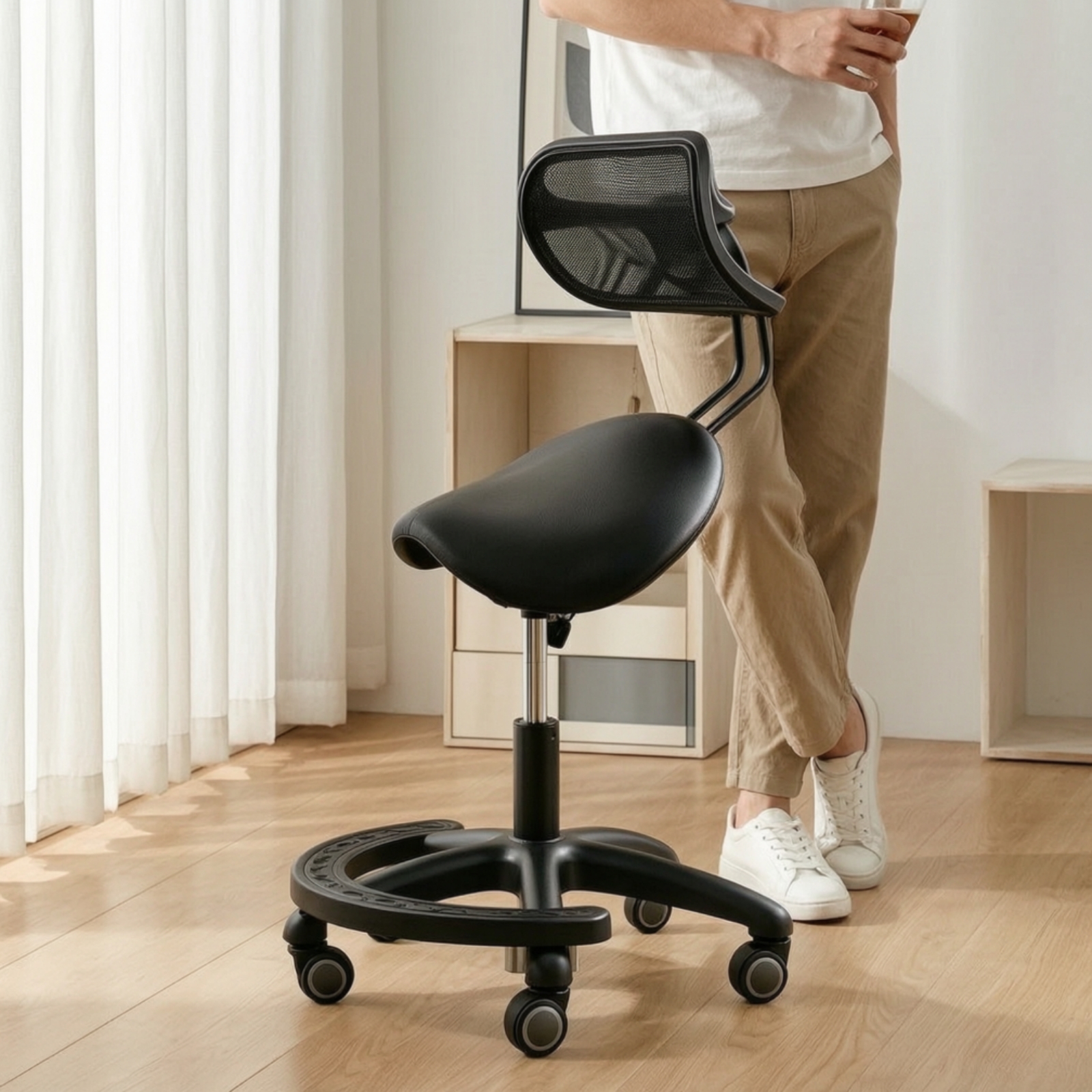 Saddle Stool with Wheels Ergon - Furniture Chairs For Office 리뷰 및 가격