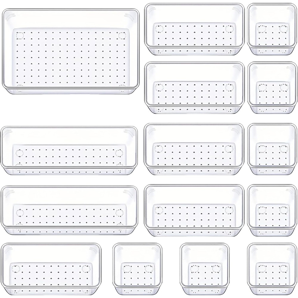 Best seller Set of 15 Clear Pl - Drawer Organizer Tray 리뷰 및 가격