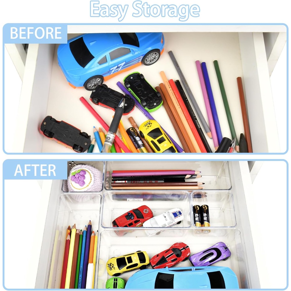Best seller Set of 15 Clear Pl - Drawer Organizer Tray 리뷰 및 가격