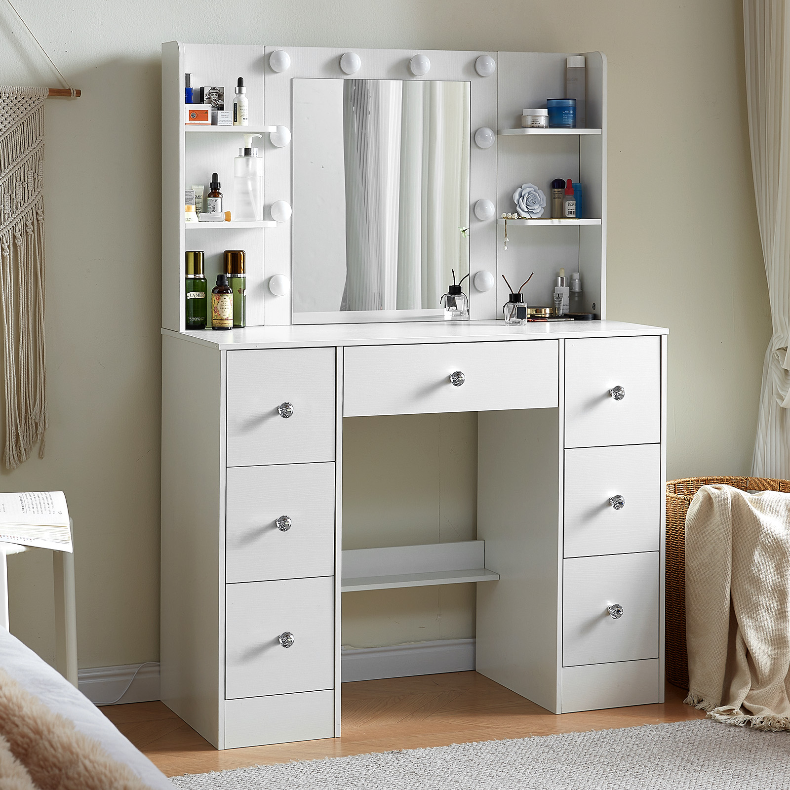 LED Mirror Makeup Table Set, 3 - Office Furniture Credenza 리뷰 및 가격