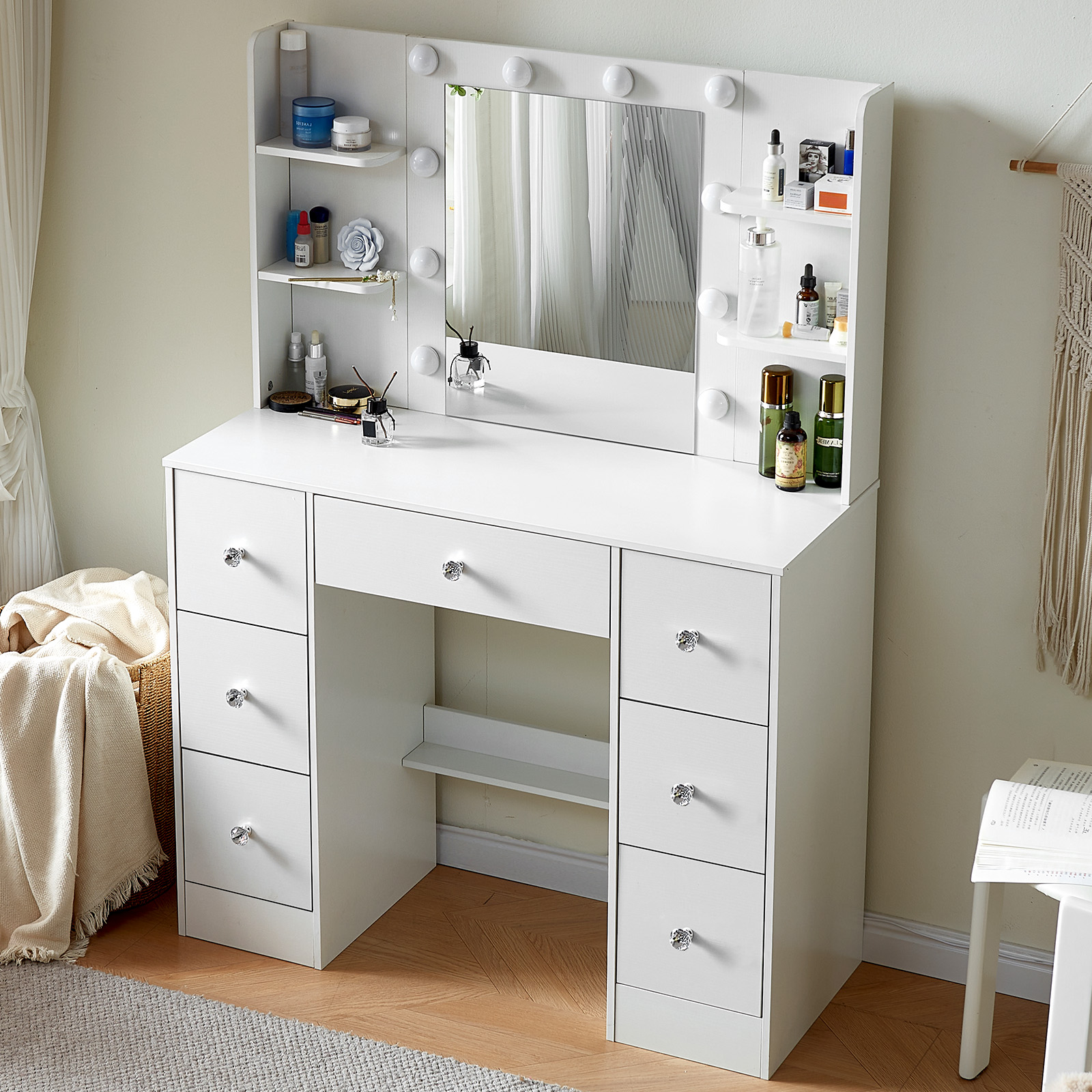 LED Mirror Makeup Table Set, 3 - Office Furniture Credenza 리뷰 및 가격