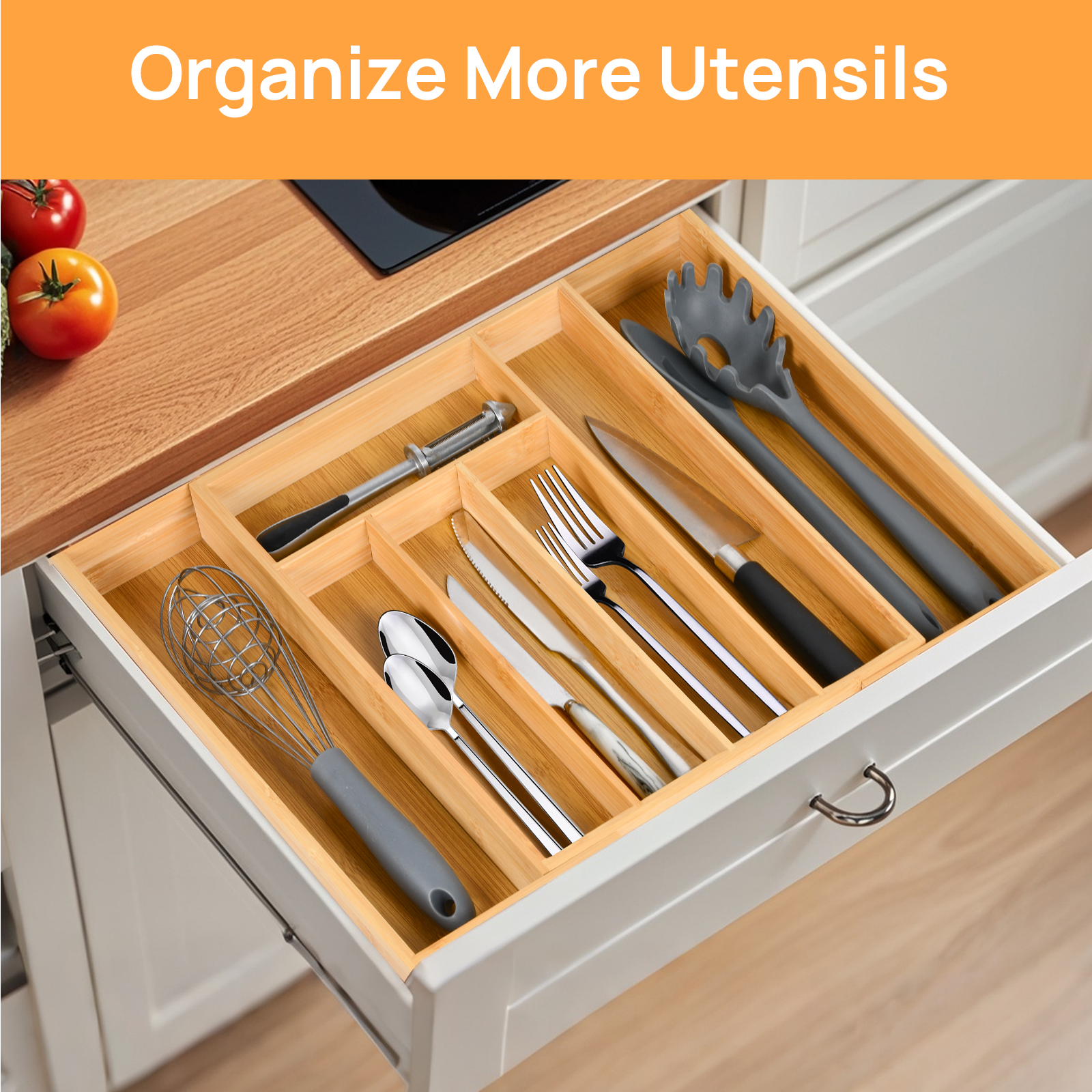Bamboo Kitchen Drawer Organize - Drawer Organizer Tray 리뷰 및 가격