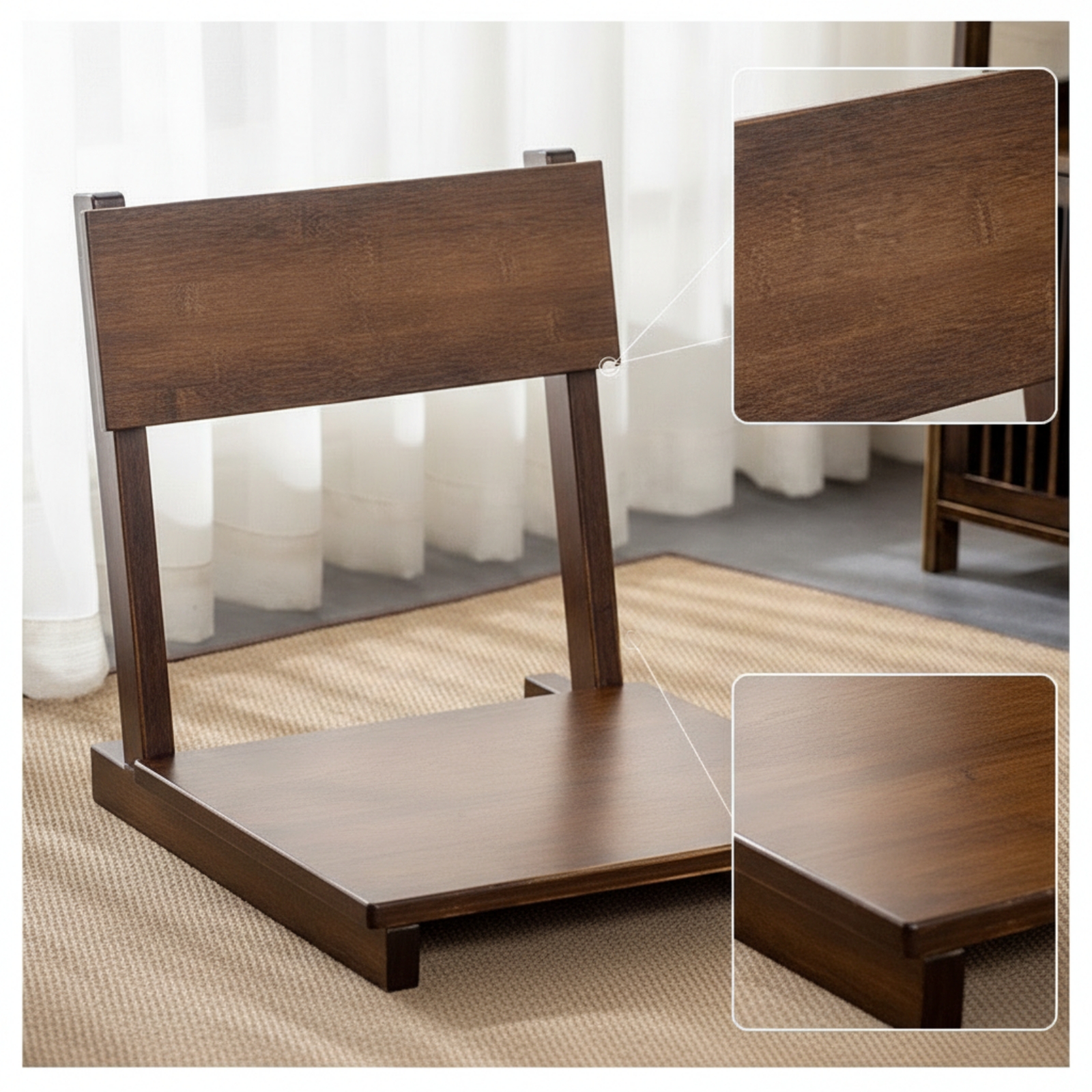 Low-profile Bamboo Floor Chair - Furniture Chairs For Office 리뷰 및 가격